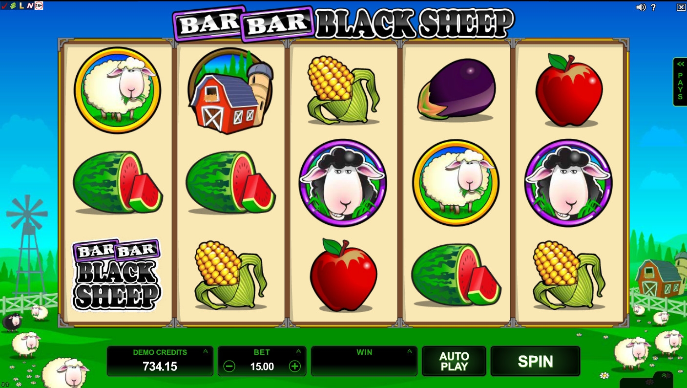 Bar Bar Black Sheep – 5 Reel (Бе, бе, черная овечка – 5 барабанов) из раздела Игровые автоматы