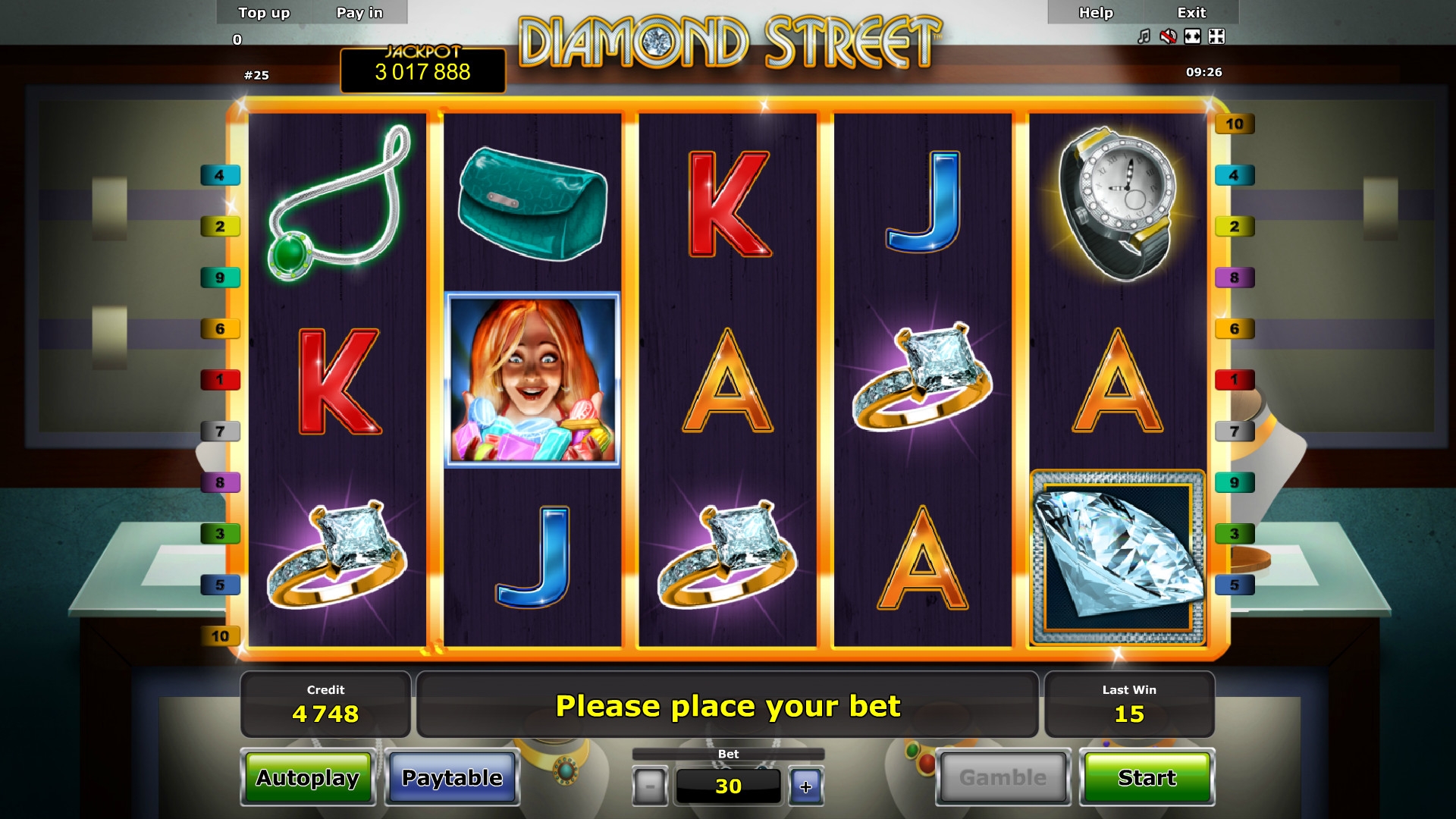 Diamond Street (Бриллиантовая улица) из раздела Игровые автоматы