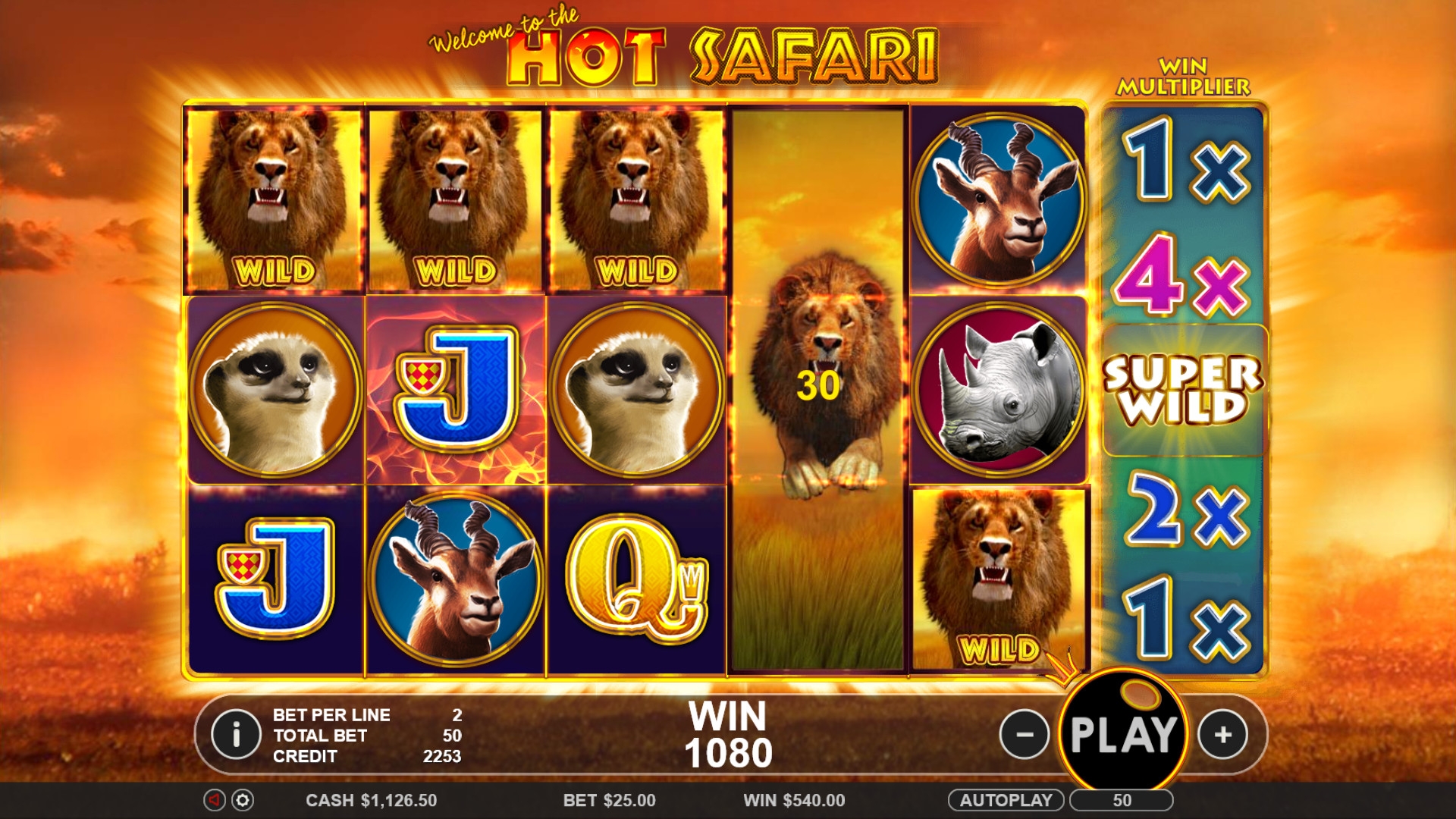 Hot Safari (Жаркое сафари) из раздела Игровые автоматы