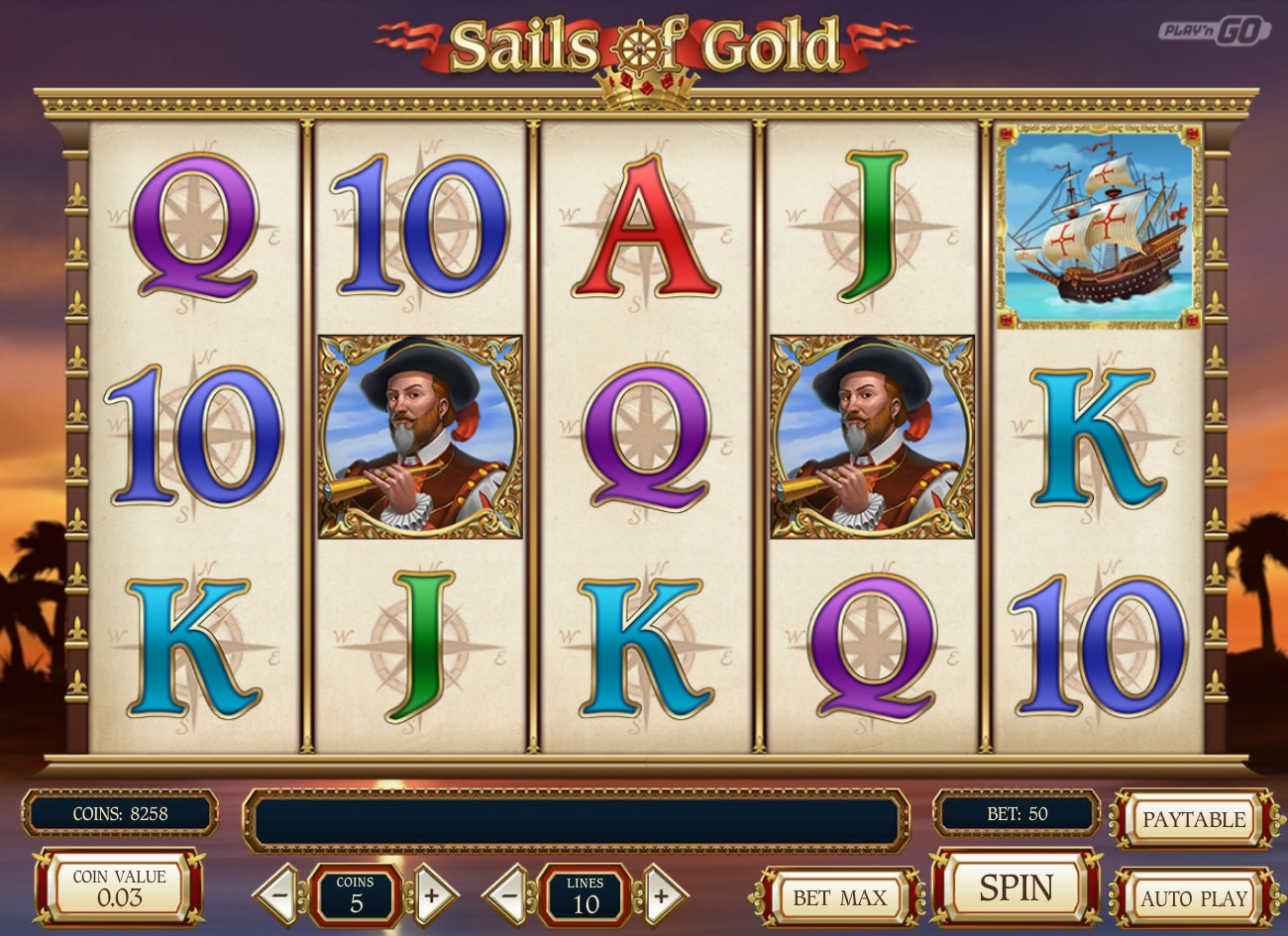 Sails of Gold (Золотые паруса) из раздела Игровые автоматы