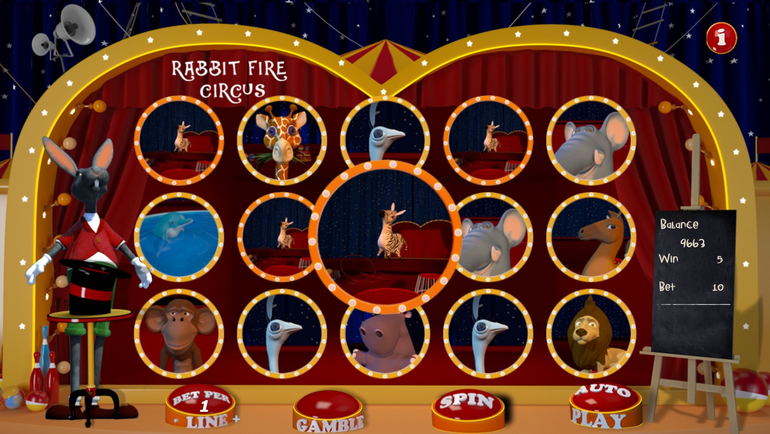 Rabbit Fire Circus (Цирк огненного кролика) из раздела Игровые автоматы