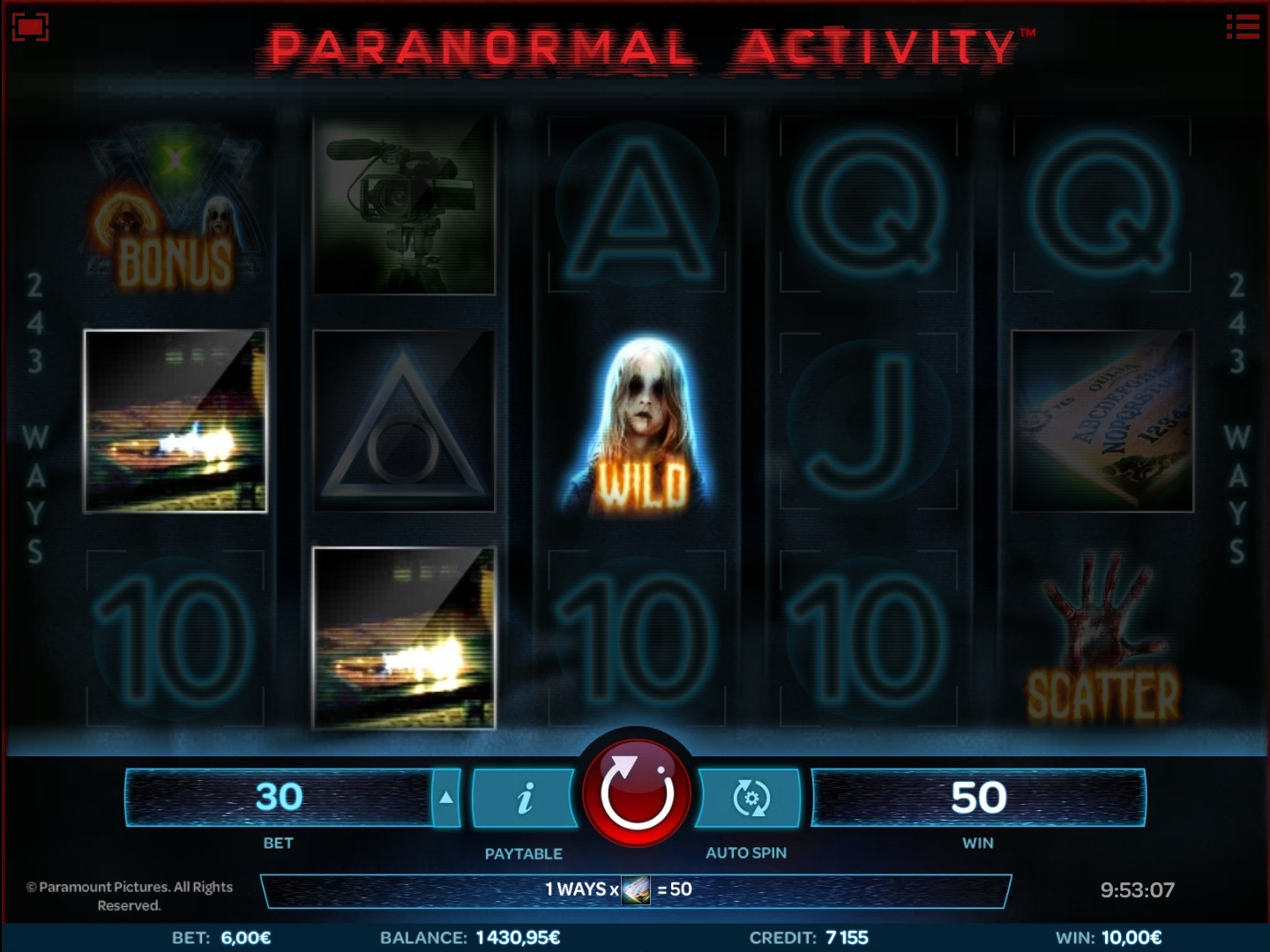 Paranormal Activity (Паранормальное явление) из раздела Игровые автоматы