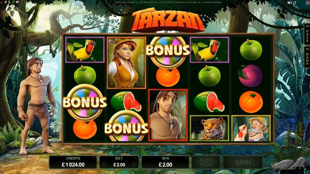 Tarzan (Тарзан) из раздела Игровые автоматы