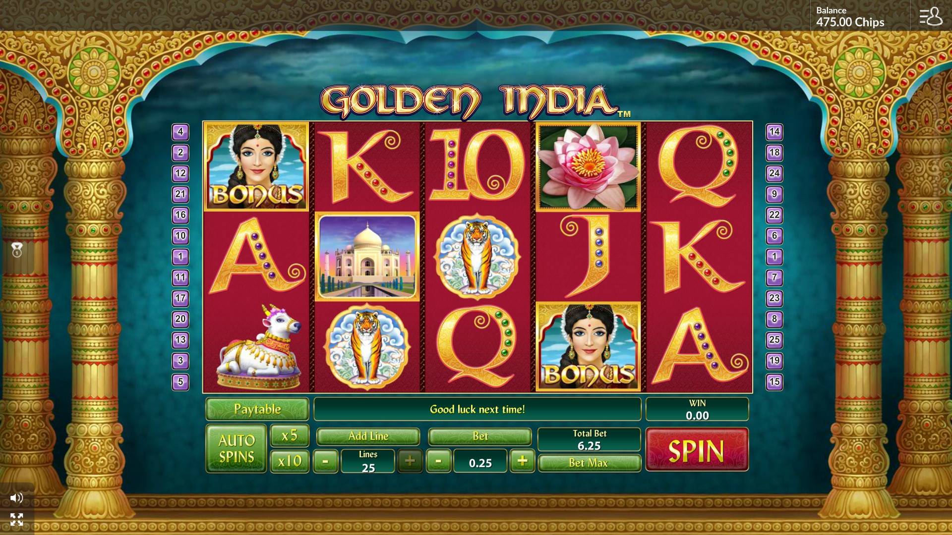 Golden India (Золотая Индия) из раздела Игровые автоматы