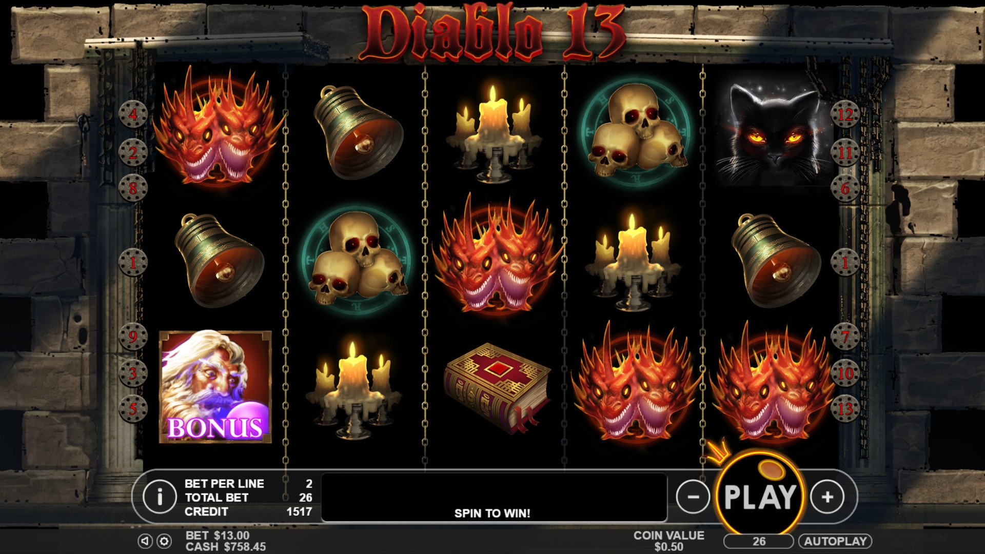 Diablo 13 (Дьябло 13) из раздела Игровые автоматы