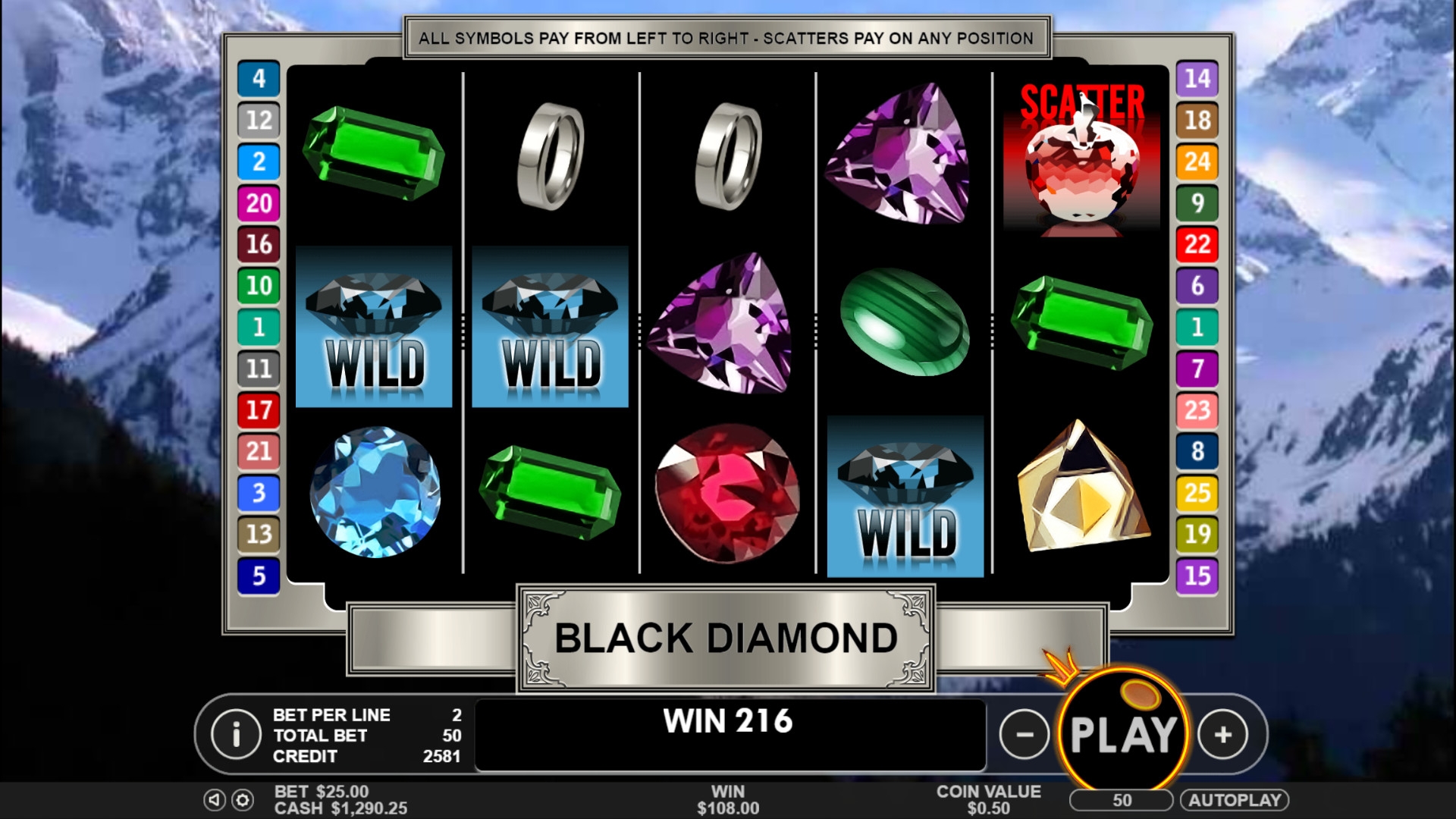 Black Diamond (Черный бриллиант) из раздела Игровые автоматы