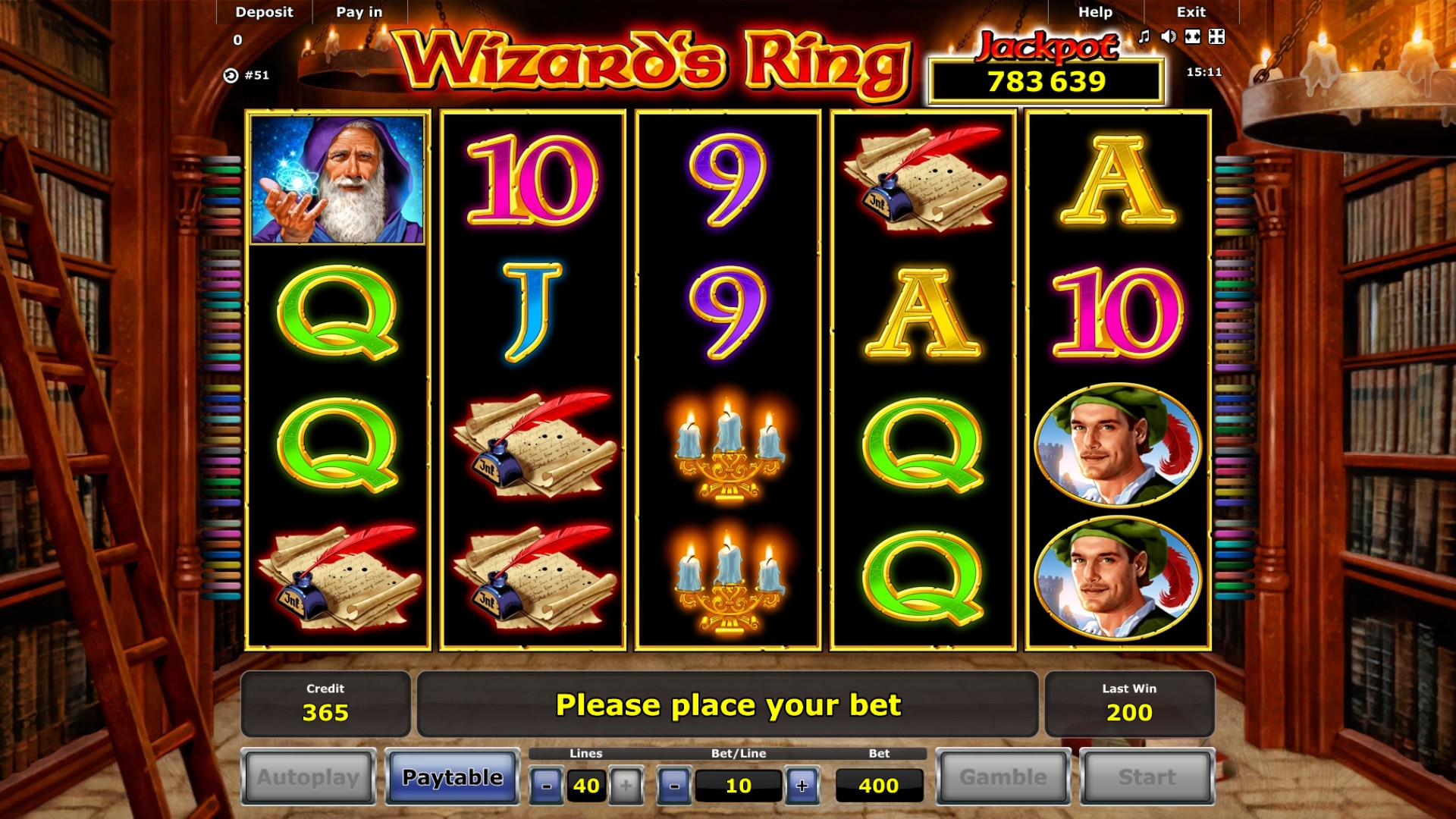 Wizard’s Ring (Кольцо чародея) из раздела Игровые автоматы