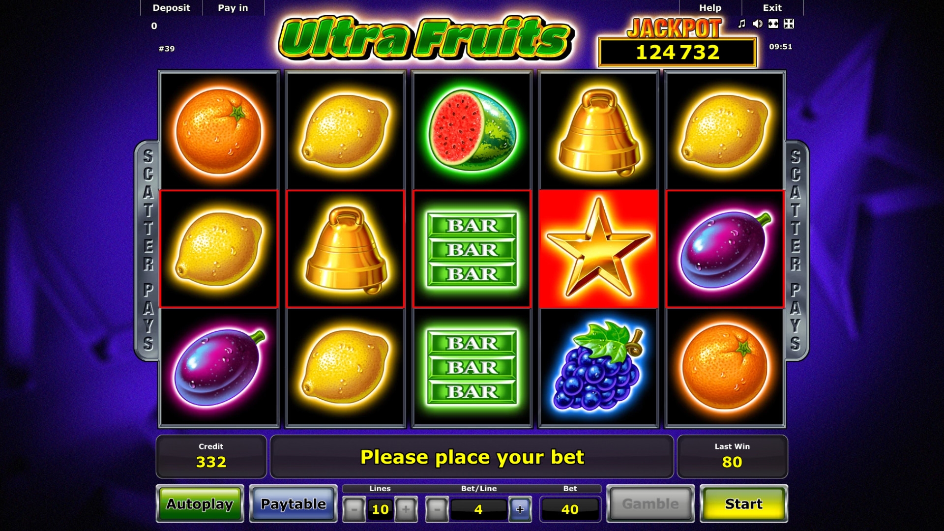 Ultra Fruits (Ультра-фрукты) из раздела Игровые автоматы