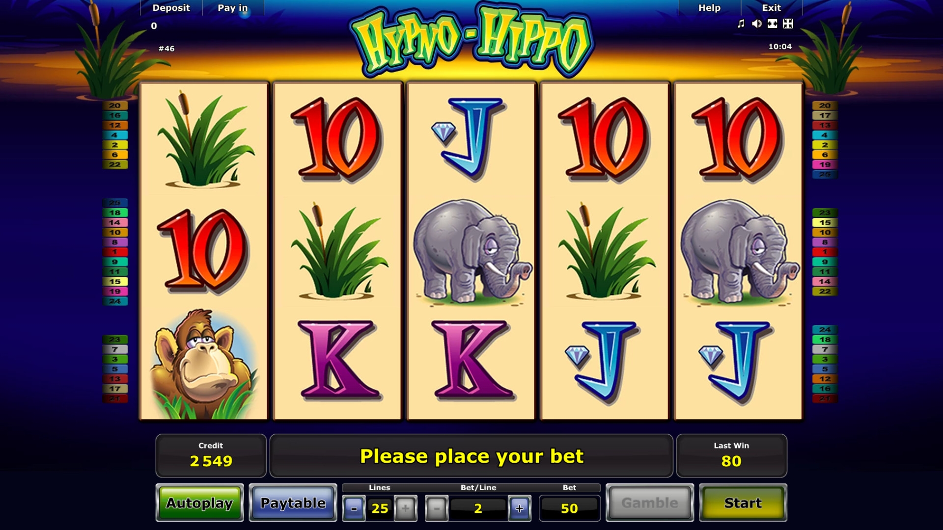 Hypno-Hippo (Гипнотизер-гиппопотам) из раздела Игровые автоматы