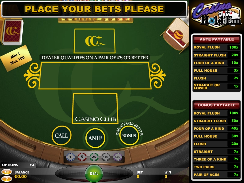 Casino Hold'em (Казино холдем) из раздела Покер