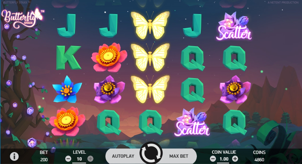 Butterfly Staxx (Стеки бабочек) из раздела Игровые автоматы