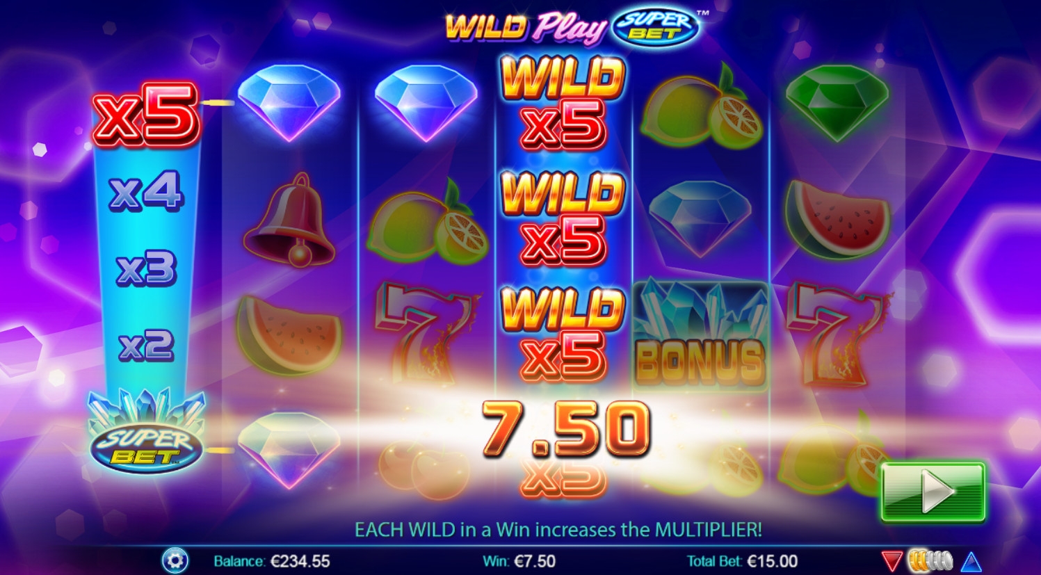 Wild Play: Super Bet (Безумная игра: Суперставка) из раздела Игровые автоматы