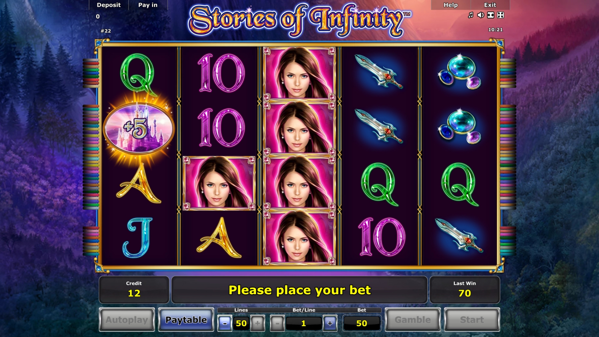 Stories of Infinity (Бесконечные истории) из раздела Игровые автоматы