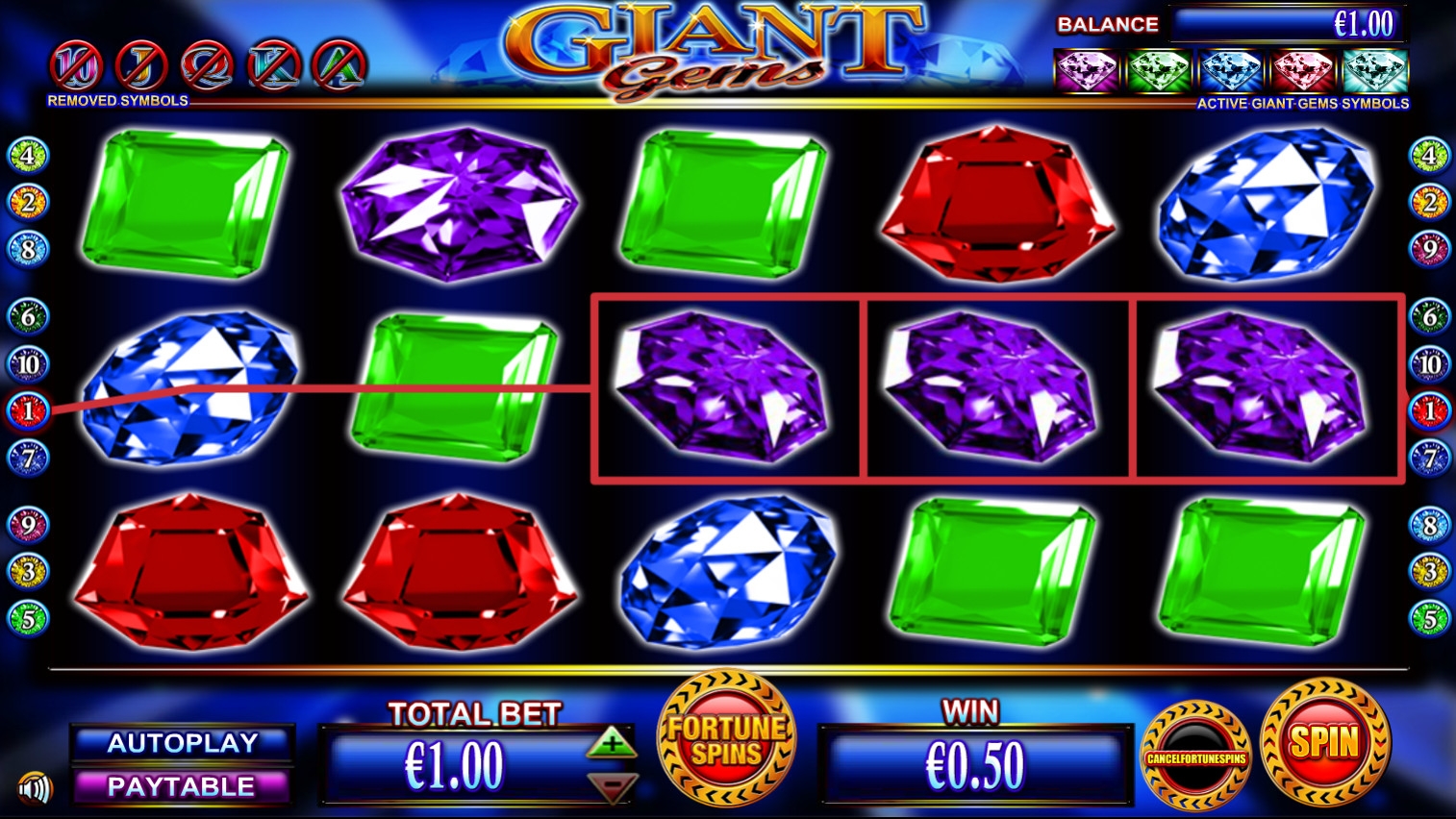 Giant Gems (Гигантские самоцветы) из раздела Игровые автоматы