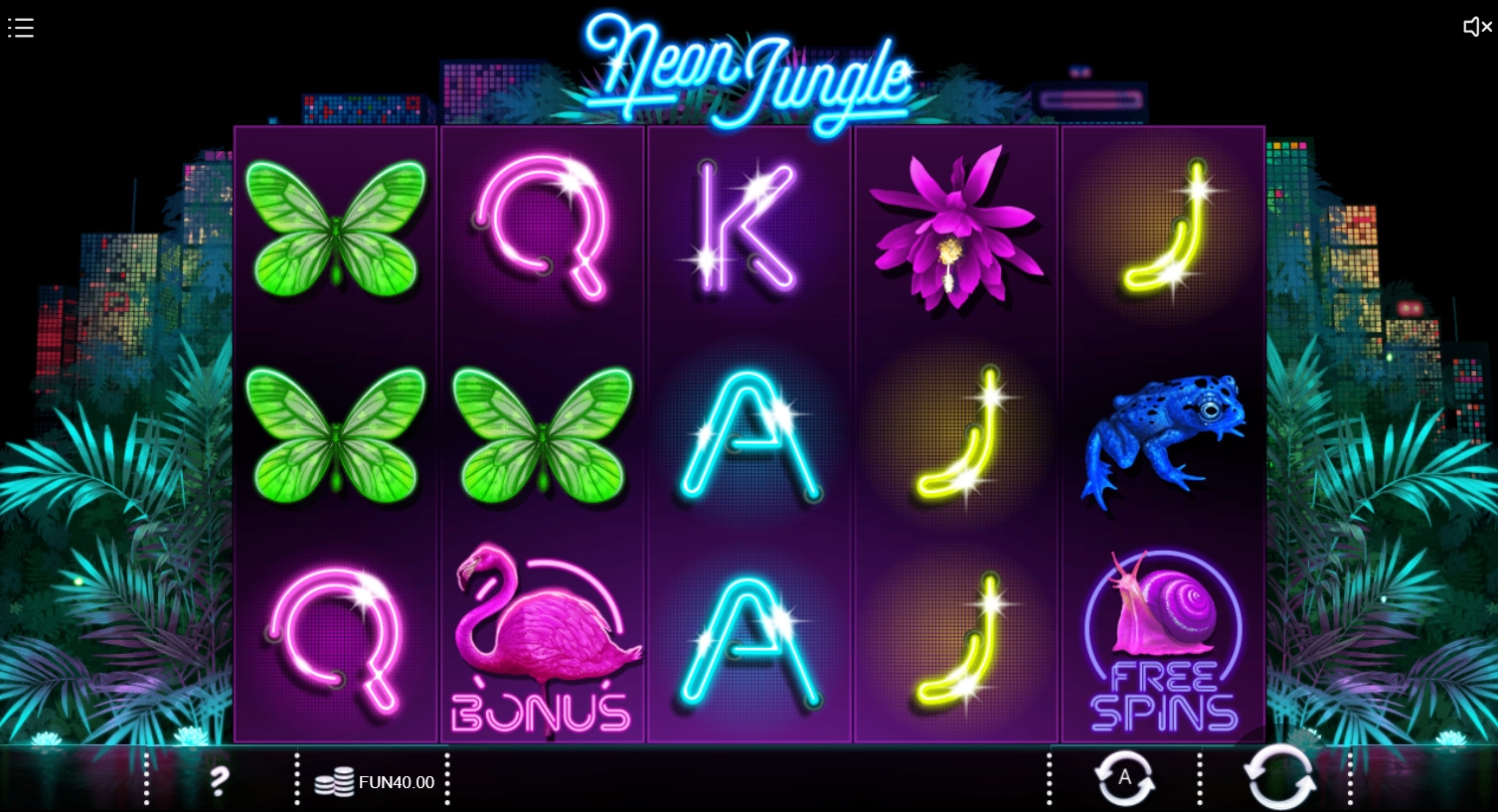 Neon Jungle (Неоновые джунгли) из раздела Игровые автоматы