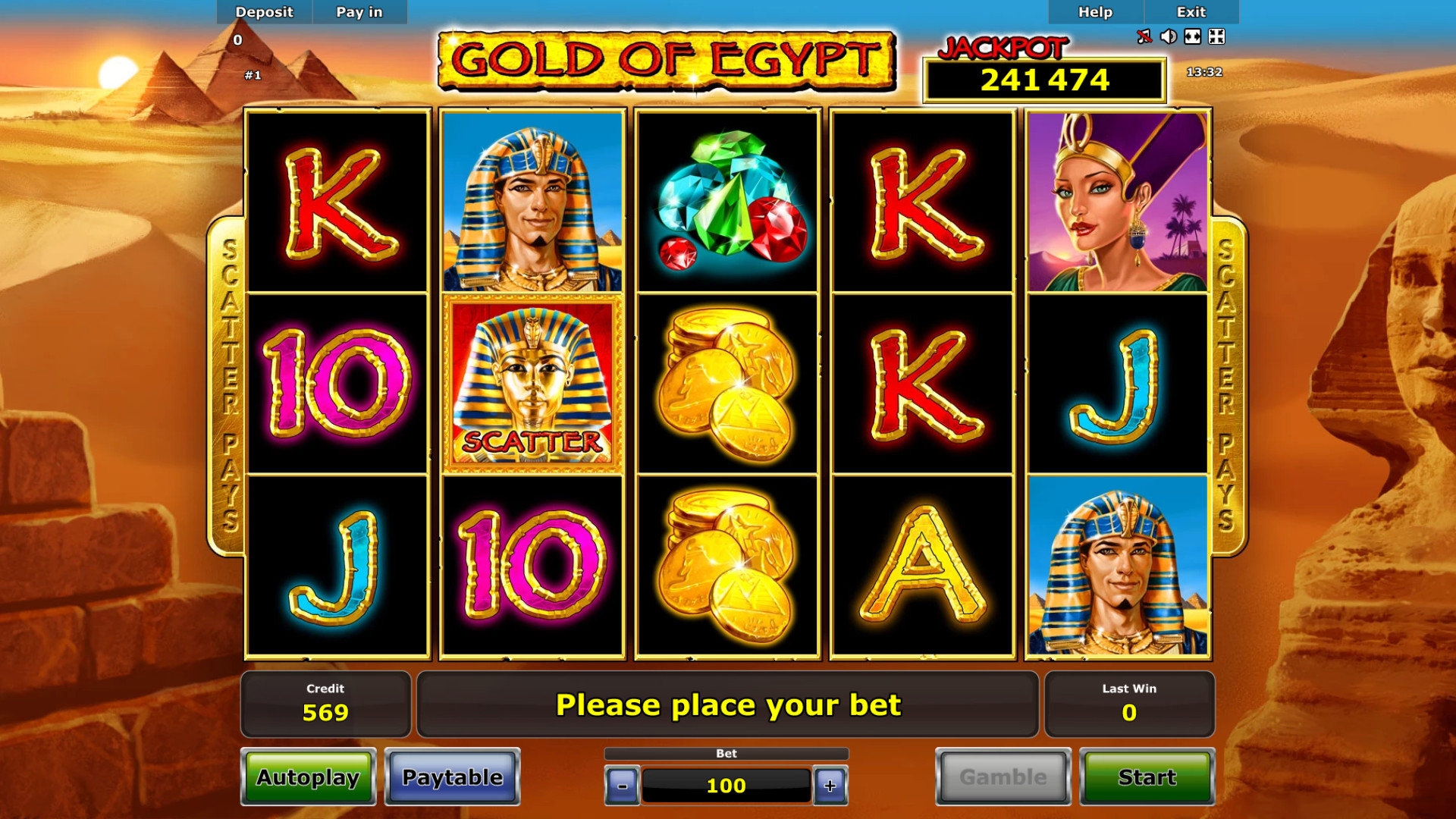 Gold of Egypt (Золото Египта) из раздела Игровые автоматы