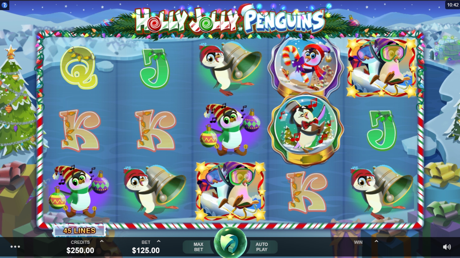Holly Jolly Penguins (Развеселые пингвины) из раздела Игровые автоматы