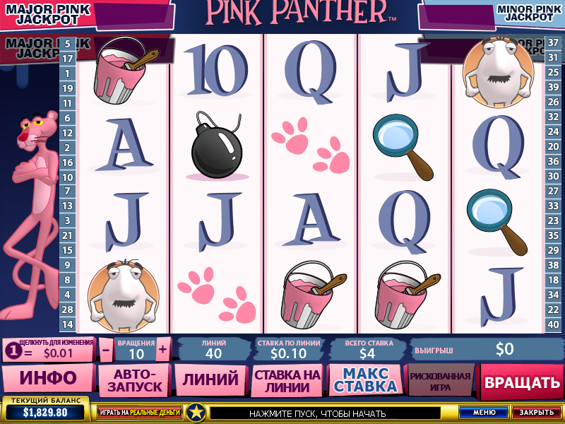 Pink Panther  (Розовая пантера) из раздела Игровые автоматы