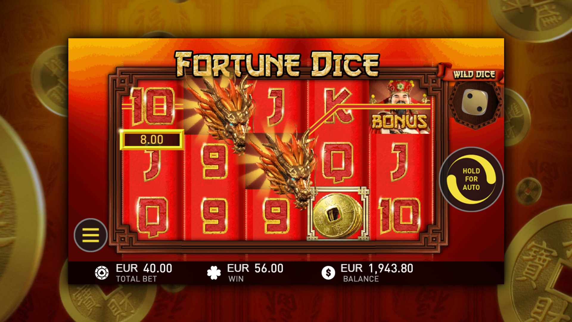 Fortune Dice (Игральные кости фортуны) из раздела Игровые автоматы