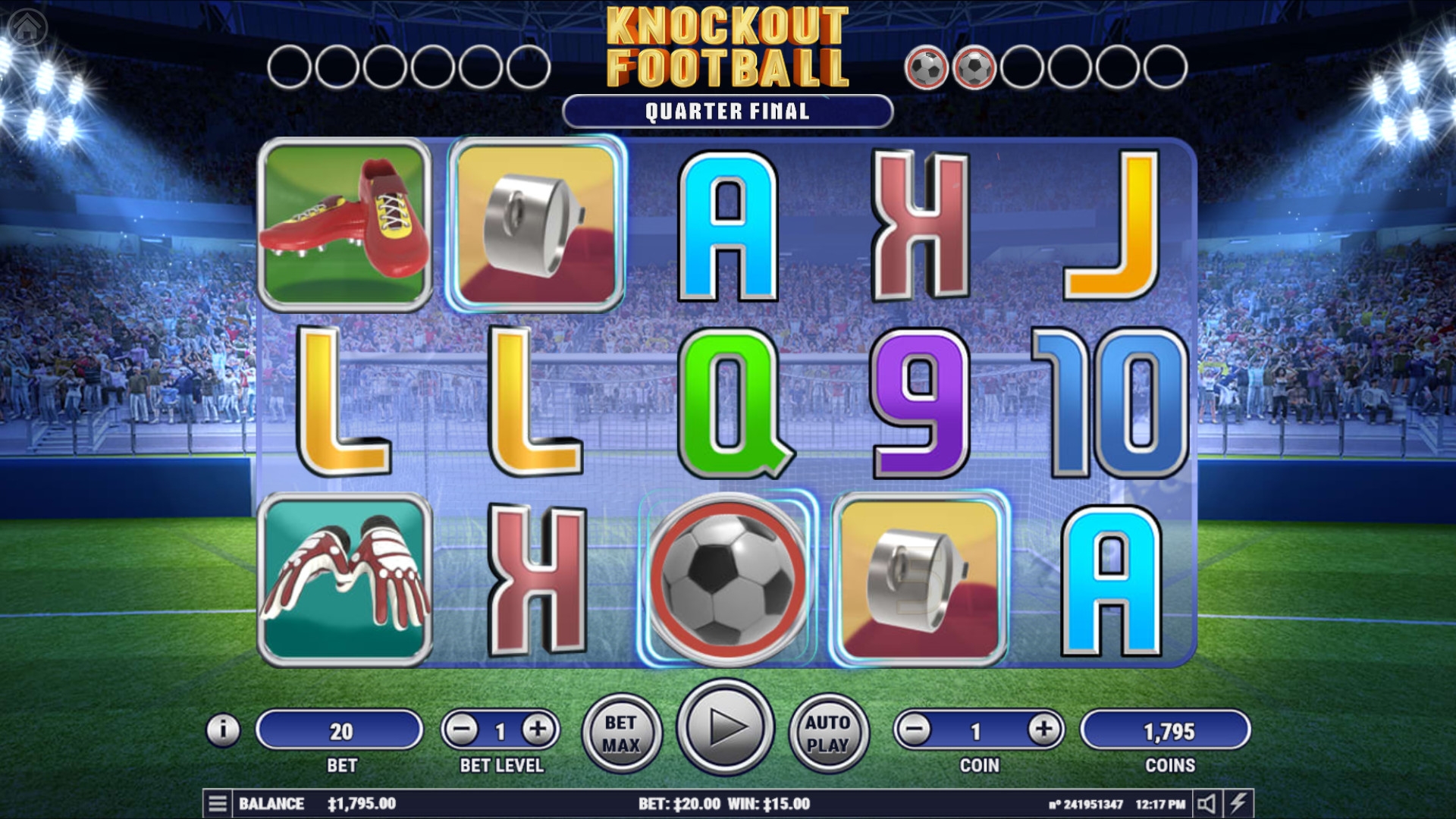 Knockout Football (Футбол на вылет) из раздела Игровые автоматы