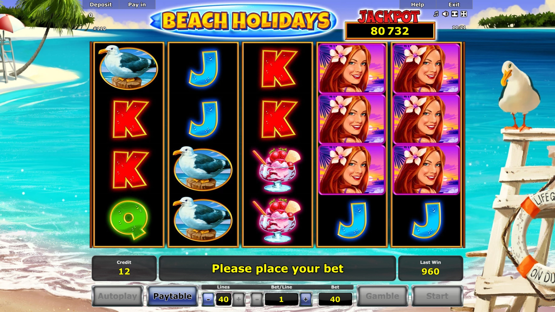 Beach Holidays (Отпуск на пляже) из раздела Игровые автоматы