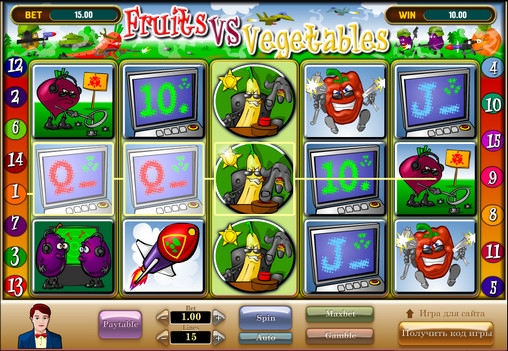 Fruits vs. Vegetables (Фрукты против овощей) из раздела Игровые автоматы