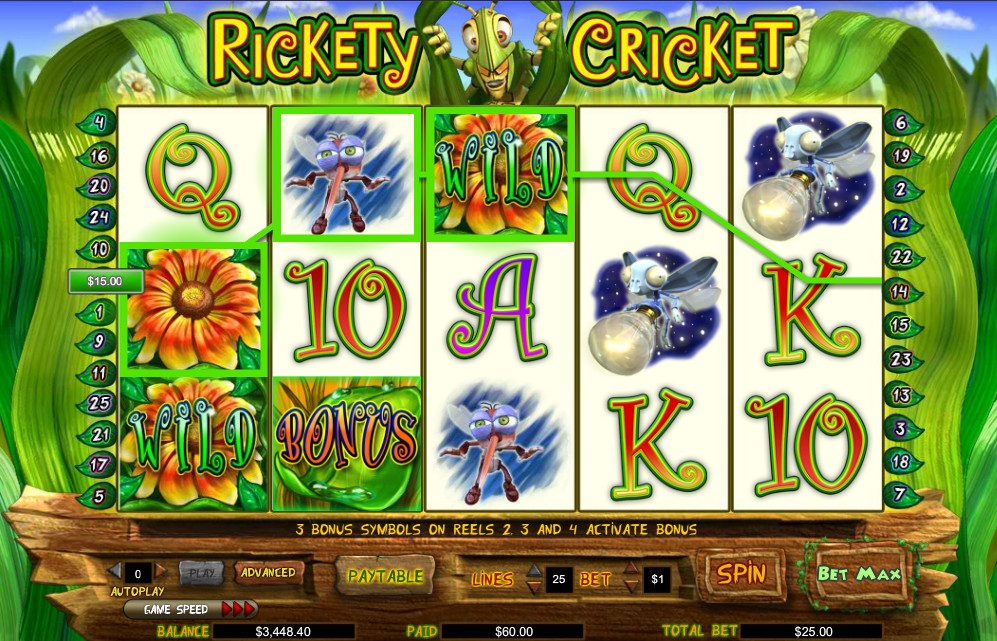 Rickety Cricket (Хрупкий сверчок) из раздела Игровые автоматы