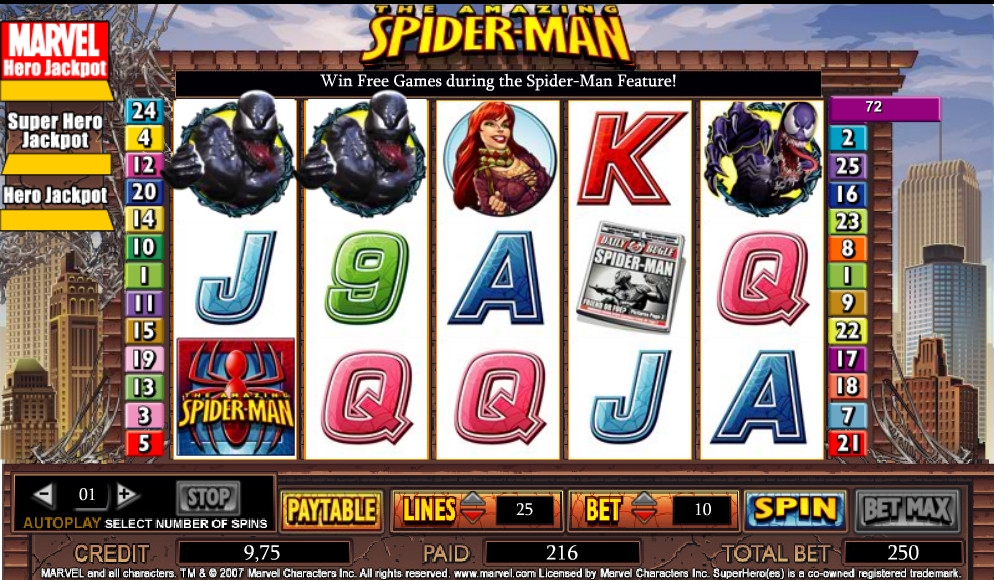 The Amazing Spider-Man (Удивительный Человек-паук) из раздела Игровые автоматы