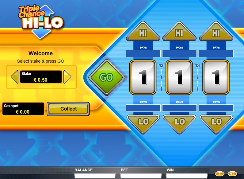 Triple Chance Hi-Lo (Тройной шанс) из раздела Игровые автоматы