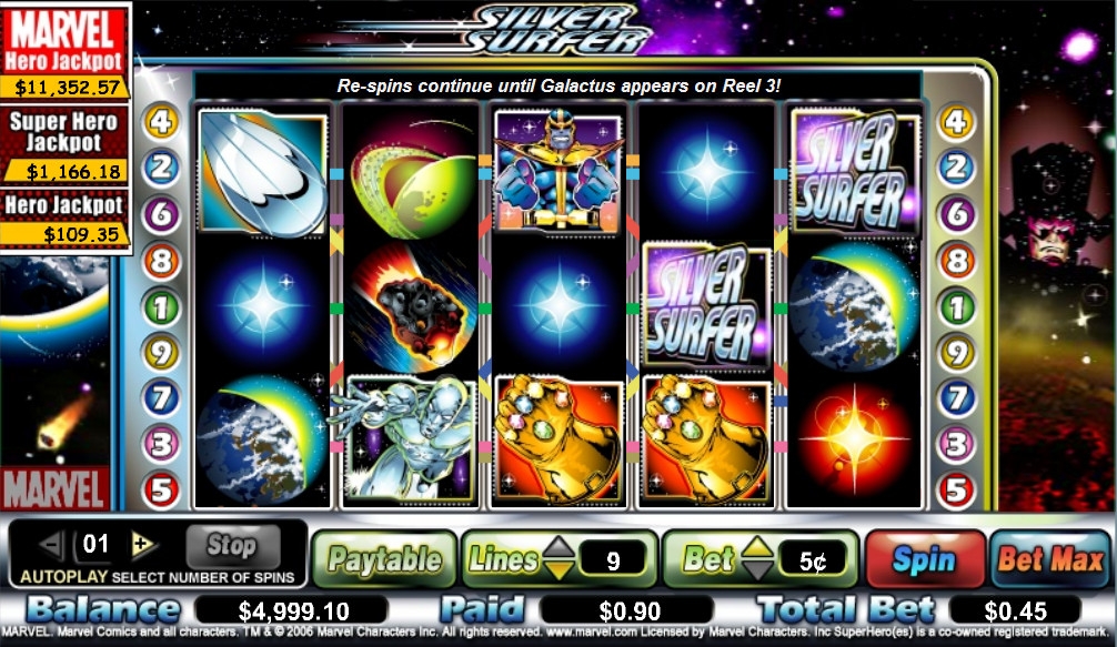 Silver Surfer (Серебряный Серфер) из раздела Игровые автоматы