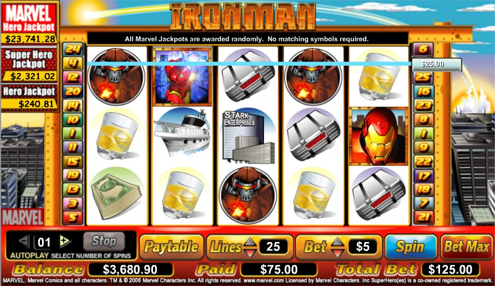 Iron Man (Железный человек) из раздела Игровые автоматы