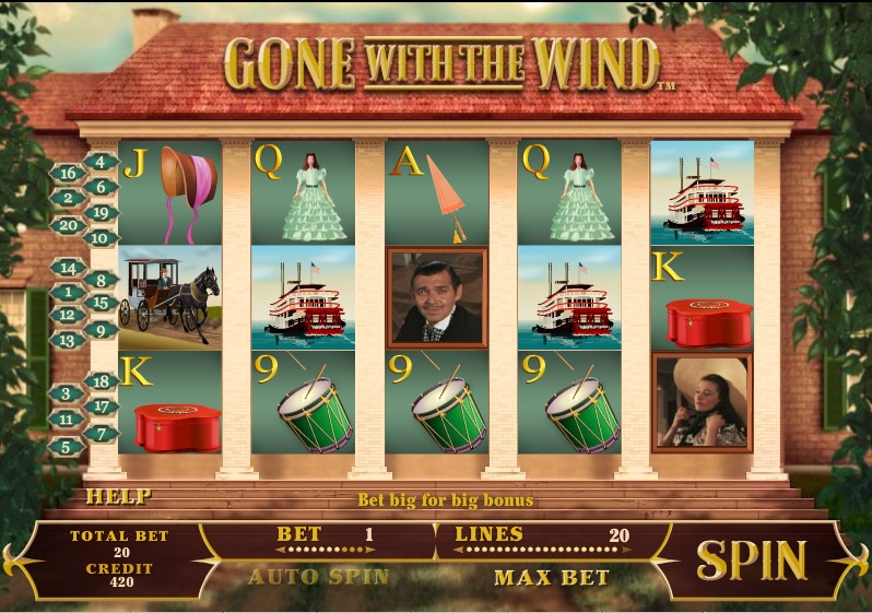 Gone with the Wind (Унесенные ветром) из раздела Игровые автоматы