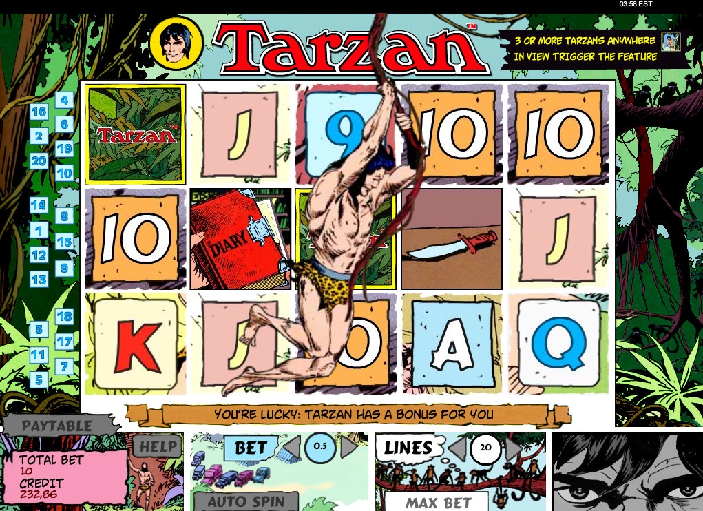 Tarzan (Тарзан) из раздела Игровые автоматы