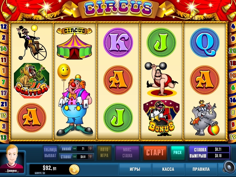 Circus (Цирк) из раздела Игровые автоматы