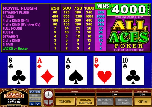 All Aces (Все тузы) из раздела Видео покер