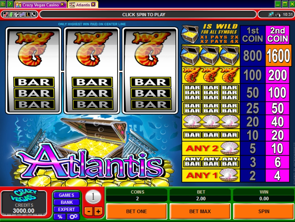 Atlantis (Атлантида) из раздела Игровые автоматы