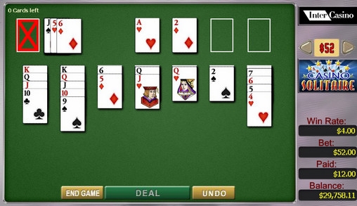 Casino Solitaire Draw Three (Солитер казино с тремя пересдачами) из раздела Настольные и карточные игры