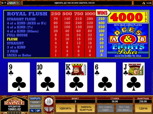 Aces & Eights (Тузы и восьмерки) из раздела Видео покер