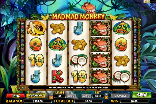 Mad Mad Monkey (Безумная-безумная обезьянка) из раздела Игровые автоматы