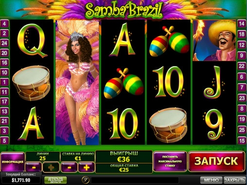 Samba Brazil (Бразильская самба) из раздела Игровые автоматы