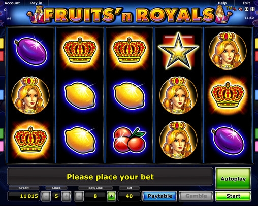 Fruits and Royals (Фрукты и королевские особы) из раздела Игровые автоматы