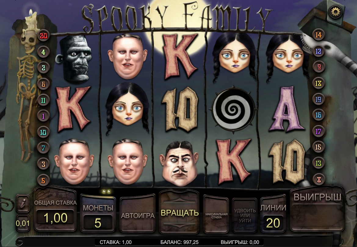 Spooky Family (Зловещая семейка) из раздела Игровые автоматы