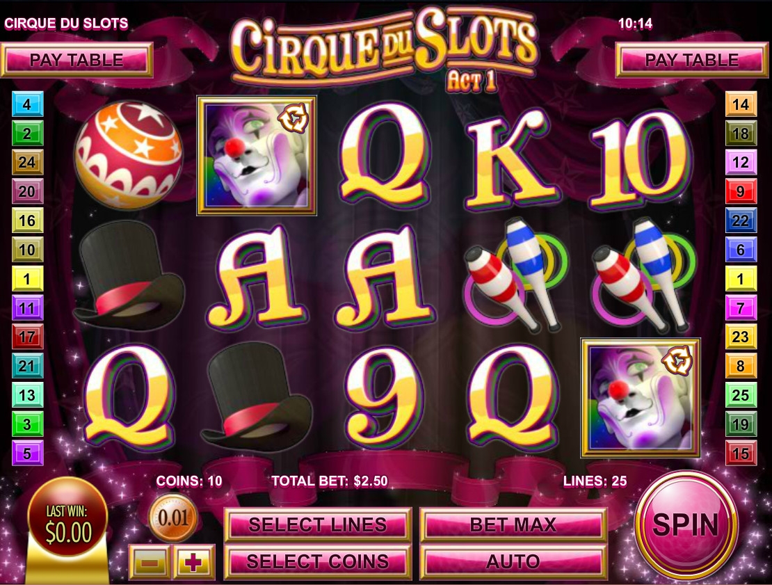 Cirque du Slots (Цирк слотов) из раздела Игровые автоматы