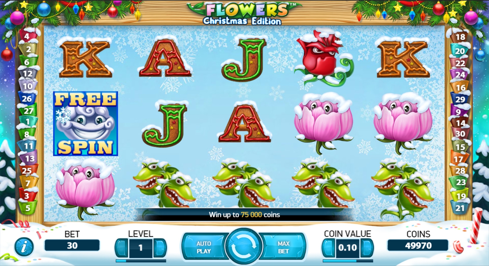 Flowers: Christmas Edition (Цветы: Рождественское издание) из раздела Игровые автоматы