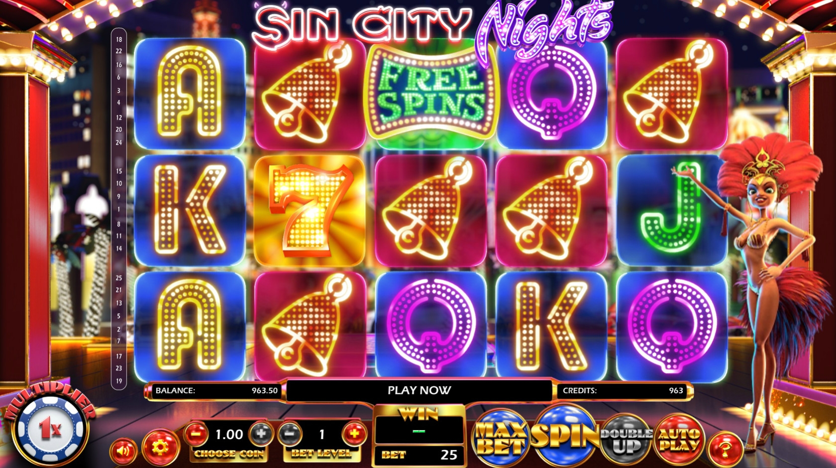 Sin City Nights (Ночи в Городе грехов) из раздела Игровые автоматы