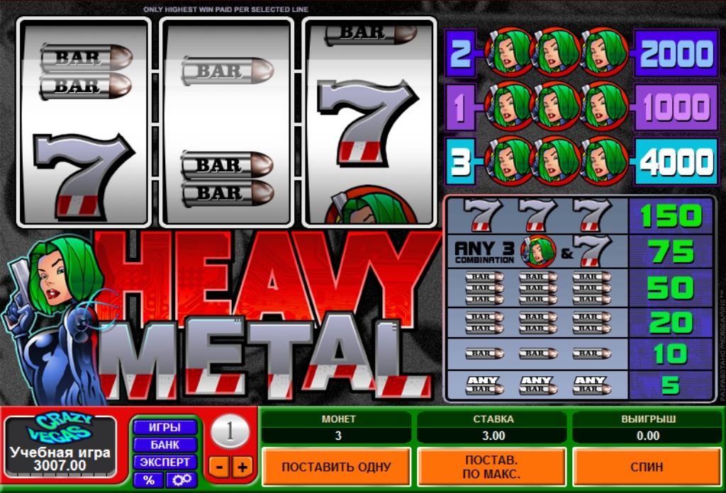 Heavy Metal (Хеви-Метал (Тяжёлый Металл)) из раздела Игровые автоматы