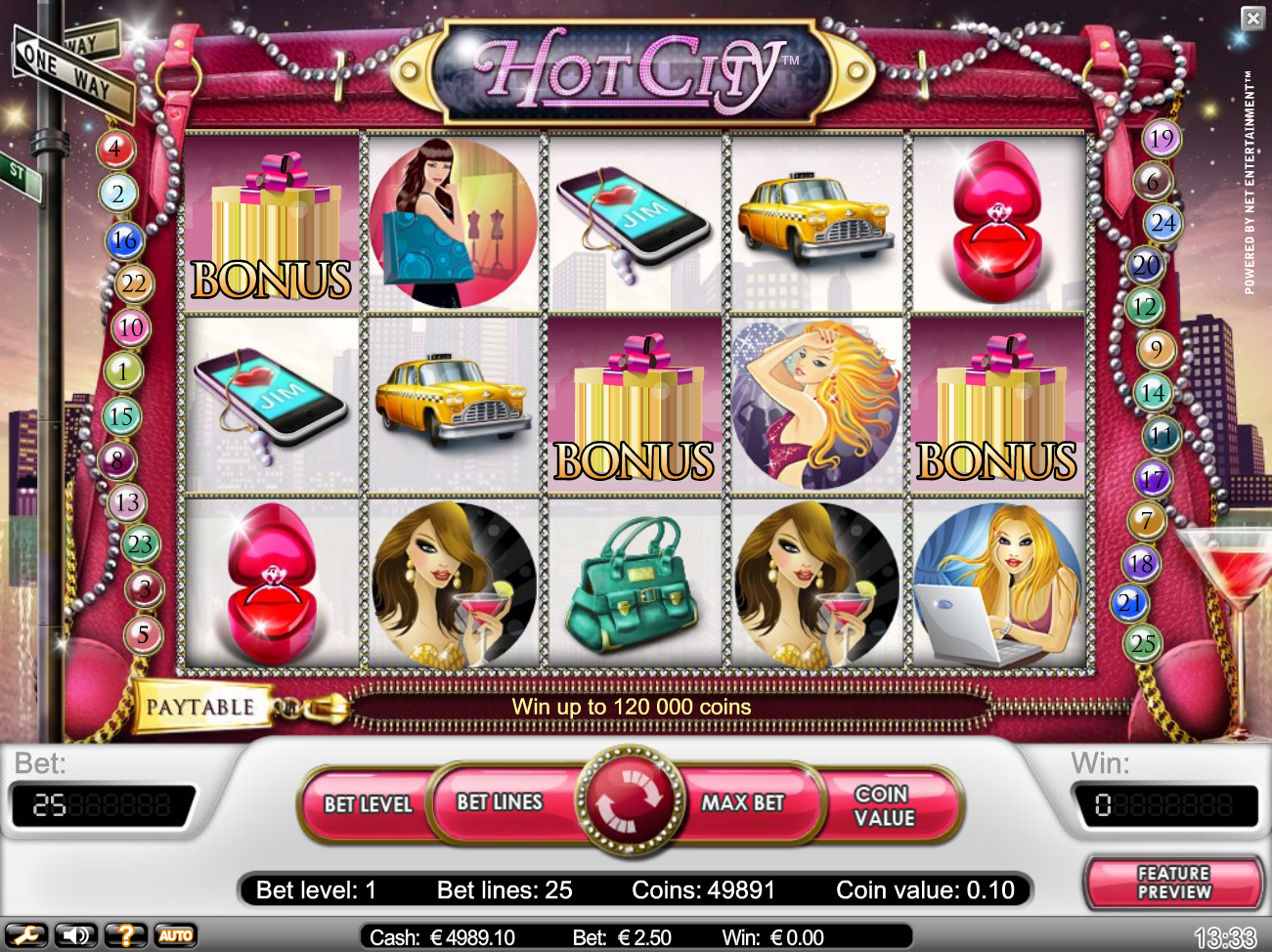 Hot City (Жаркий город) из раздела Игровые автоматы