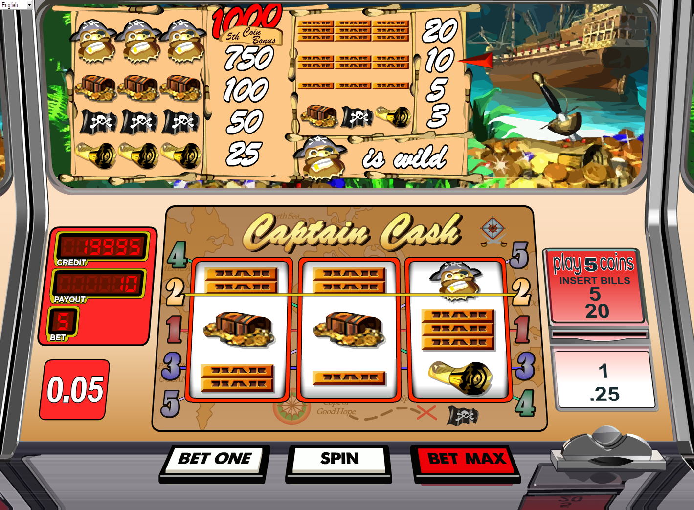 Free slot machine captain treasure