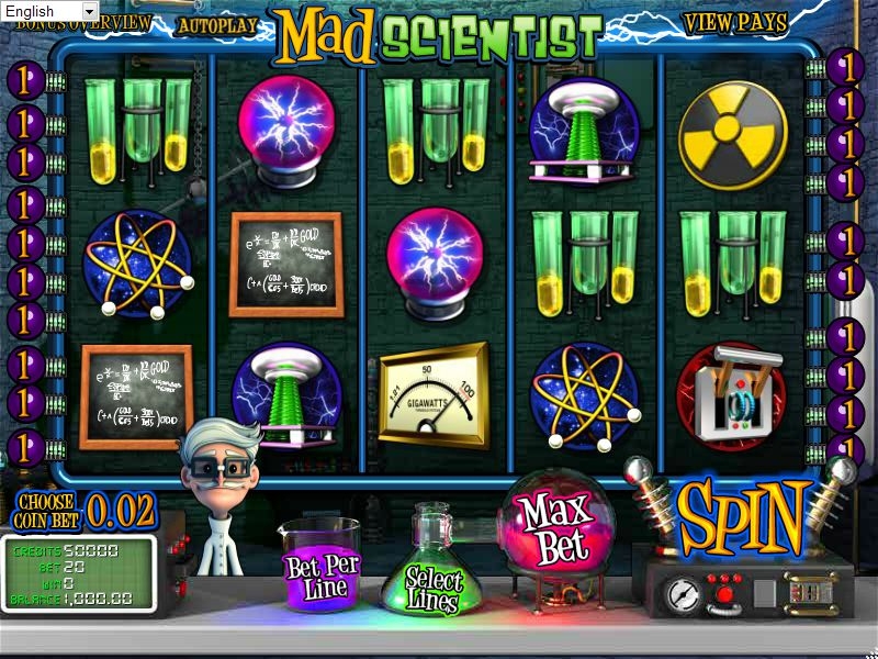 Mad Scientist (Сумасшедший ученый) из раздела Игровые автоматы