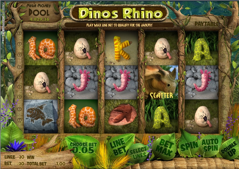 Dinos Rhino (Динозавр-носорог) из раздела Игровые автоматы